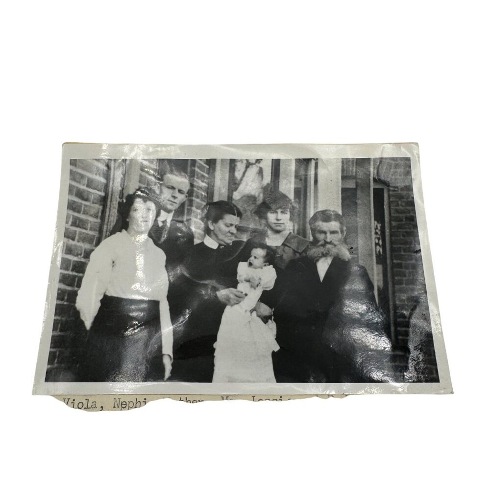 Vintage Black & White Family Photograph With Viola Nephi Mother May Jessie & Dad